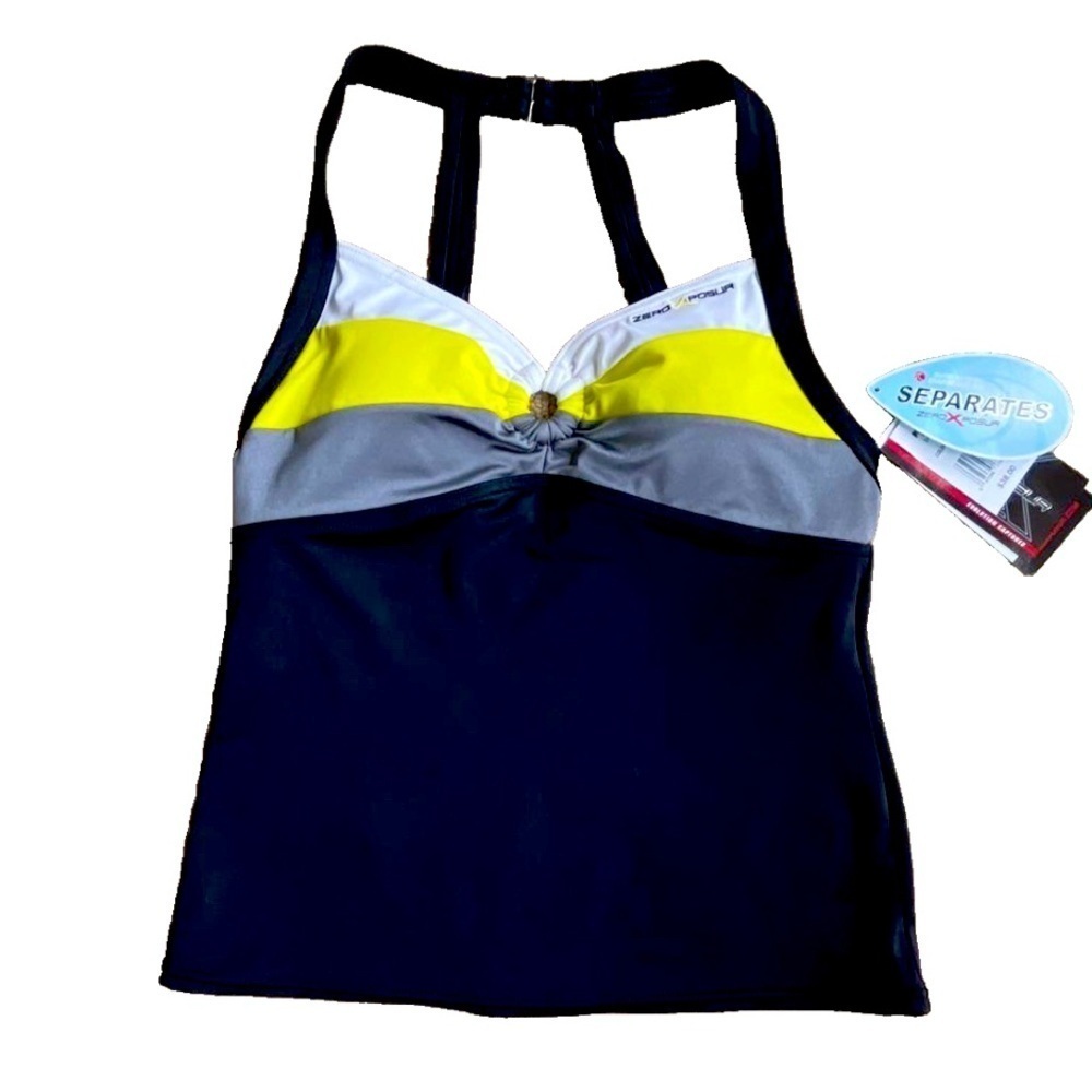 ZeroXposur LemonTea Ring Front Cross Back Tankini/Activewear